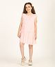 Zion Mesh Woven Sleeveless Shimmered Dress - Peach