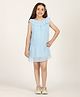 Zion Cotton Woven Sleeveless Floral Lace Detailed Dress - Light Blue