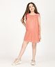 Zion Cotton Woven Sleeveless Floral Lace Detailed Dress - Orange