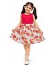 Zion Viscose Rayon Woven Sleeveless Floral & Polka Dots Printed Dress - Red