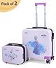 Babyhug Disney Frozen Kids Travel Luggage with Carry-On Luggage & Wheels Pack of 2 - 15 Inches| Shock Resistant| Telescopic Handle| Water Resistant| Easy Zipper Closure| Durable Wheels| Number Lock