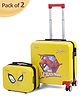 Babyhug Marvel Spiderman Kids Travel Luggage with Carry-On Luggage & Wheels Pack of 2 - 15 Inches| Shock Resistant| Telescopic Handle| Water Resistant| Easy Zipper Closure| Durable Wheels| Number Lock