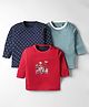 Kidi Wav Pack Of 3 Full Sleeves Striped & Polka Dots Printed Tees - Multi Colour