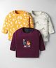 Kidi Wav Pack Of 3 Full Sleeves Abstract & Animals Printed Tees - Multi Colour