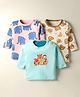 Kidi Wav Pack Of 3 Full Sleeves Animals Printed Tees - Multi Colour