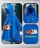 Yellow Bee Disney Cars Featuring Full Batwing Sleeves Lightning Mcqueen Designed Poncho Style Hooded Raincoat - Blue
