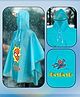 Yellow Bee Marvel Full Batwing Sleeves Spiderman Designed Poncho Style Hooded Raincoat - Blue