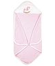 My Milestones 100% Cotton Premium Hooded Towel with Primrose Pony Embroidery & Stripes L 76 X B 76 cm - Pink
