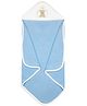 My Milestones 100% Cotton Premium Hooded Towel with Prince Teddy Embroidery L 76 X B 76 cm - Light Blue