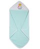 My Milestones 100% Cotton Premium Hooded Towel with Luna Ballon & Trunky Embroidery & Stripes L 76 X B 76 cm - Sea Green