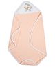 My Milestones 100% Cotton Premium Hooded Towel with Miss Marigold Embroidery & Stripes L 76 X B 76 cm - Peach