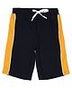 ALAN JONES Cotton Blend Knit Side Taped Shorts - Navy Blue