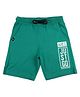 ALAN JONES Cotton Blend Knit Just Go Text Printed Shorts - Green