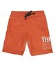 ALAN JONES Cotton Blend Knit Team 032 Text Printed Shorts - Orange