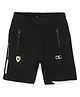 ALAN JONES Cotton Blend Knit Abstract Emblem Printed Shorts - Black