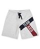 ALAN JONES Cotton Blend Knit Team Ajco Text Printed Shorts - Light Grey