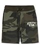 ALAN JONES Cotton Blend Knit Athletic Dept Text Printed Shorts - Khaki