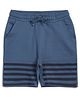 ALAN JONES Cotton Blend Knit Striped Shorts - Blue