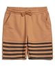 ALAN JONES Cotton Blend Knit Striped Shorts - Tan