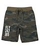 ALAN JONES Cotton Blend Knit Fly Text & Camouflage Printed Shorts - Green