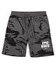 ALAN JONES Cotton Blend Knit Epic Vibes Text Shorts - Grey