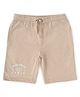 ALAN JONES Cotton Blend Knit Worldwide Gamer Text Printed Shorts - Brown