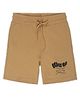 ALAN JONES Cotton Blend Knit Level Up Text Printed Shorts - Beige