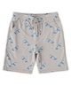 ALAN JONES Cotton Blend Knit Skateboards Printed Shorts - Light Grey