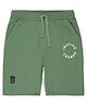 ALAN JONES Cotton Blend Knit Inspire Change Text Printed Shorts - Green
