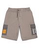 ALAN JONES Cotton Blend Knit Seek The Unknown Text Printed Shorts - Grey