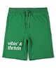 ALAN JONES Cotton Blend Knit Vibin & Thrivin Text Printed Shorts - Green