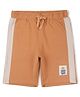 ALAN JONES Cotton Blend Knit Colour Blocked Shorts - Brown