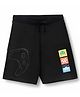 ALAN JONES Cotton Blend Knit Aliens Printed Shorts -  Black