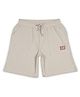 ALAN JONES Cotton Blend Knit AJC Text Patch Detailed Shorts - Beige