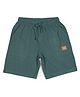 ALAN JONES Cotton Blend Knit AJC Text Patch Detailed Shorts - Green