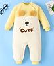 Mark & Mia Full Sleeves Winter Wear Romper With Dog Embroidery & Ear Applique - Yellow