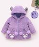 Mark & Mia Full Sleeves Front Open Hooded Winter Jacket With Deer Applique - Lilac