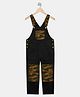 Olele Twill Woven Sleeveless Camouflage Printed Dungaree - Black