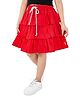 Olele Cotton Flax Woven Solid Layered Skirt - Red