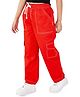 Olele Cotton Twill Woven Solid Cargo Pant - Red