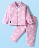 Enfance Core Full Sleeves Polar Bear Printed Coordinating Night Suit Set - Pink