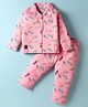 Enfance Core Full Sleeves Car Race Theme Printed Coordinating Night Suit Set - Pink
