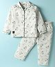 Enfance Core Full Sleeves Golf Cart Printed Coordinating Night Suit Set - Cream