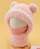 Babyhug Monkey Cap With Ear Applique Pink - 15 cm Diameter