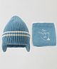 Babyhug Knitted Woollen Cap & Muffler With Text Embroidery Light Blue - Diameter 12.5 cm