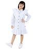 Olele Denim Woven Full Sleeves Frill Detailed Shirt Style Dress - White