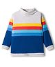 Babyhug Cotton Elastane Knit Full Sleeves Turtle Neck Winter T-Shirt with Stripes - Multicolor