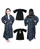 Sarvda Premium Silk Woven Full Sleeves Lawyer Costume With Tie Set - Black