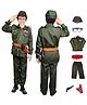 Sarvda Woven Independence Day Theme Full Sleeves Netaji Subhash Chandra Bose Costume Set - Olive Green
