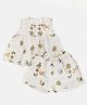 Halemons Pure Muslin Woven Sleeveless Palm Tree & Baby Tiger Printed Top With Coordinating Shorts Set -  Green